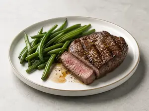 Steak et haricots verts